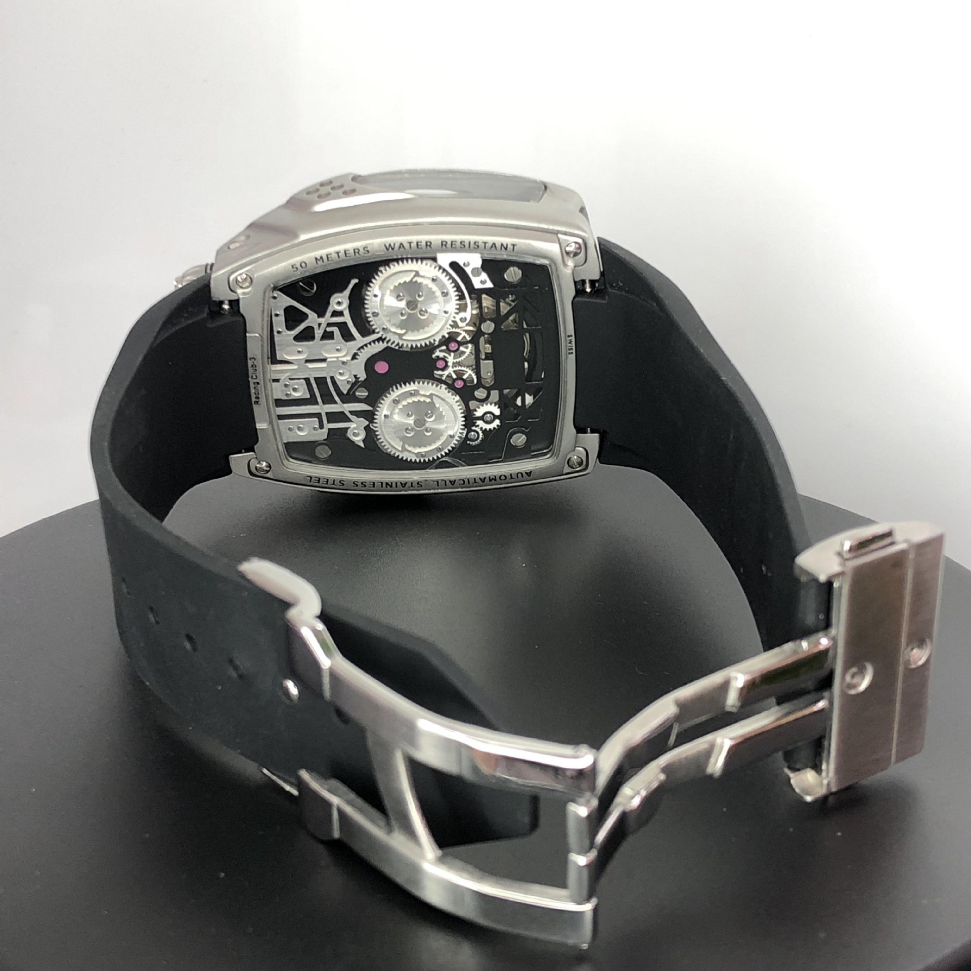 Bugatti 16-Cylinder Engine Men's Watch Barrel-Shaped Fashion Large Dial Waterproof Skeleton Mechanical Watch for Men — Colour 1